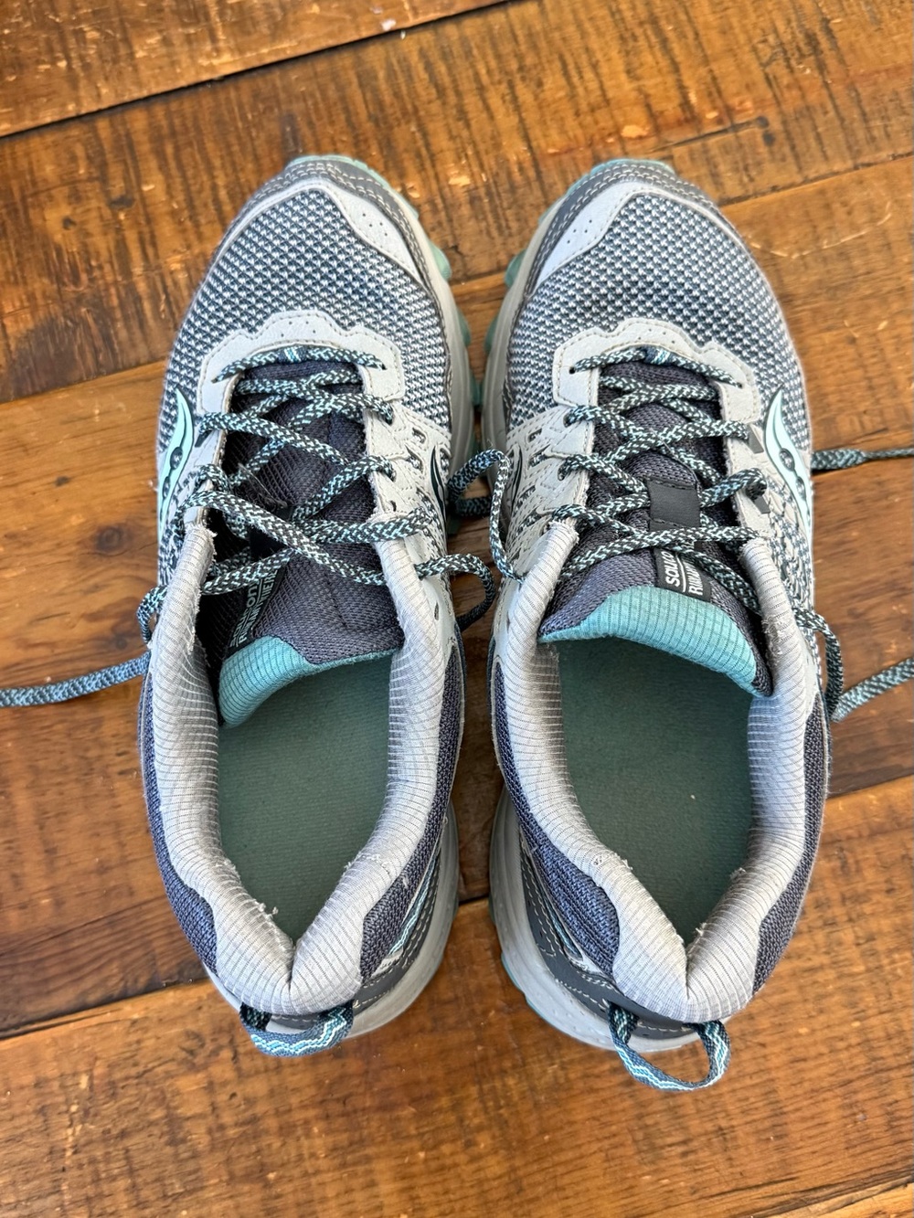 Saucony Trail Running Shoes Women’s Gray Blue Hiking Outdoor Sneakers Size 9.5
